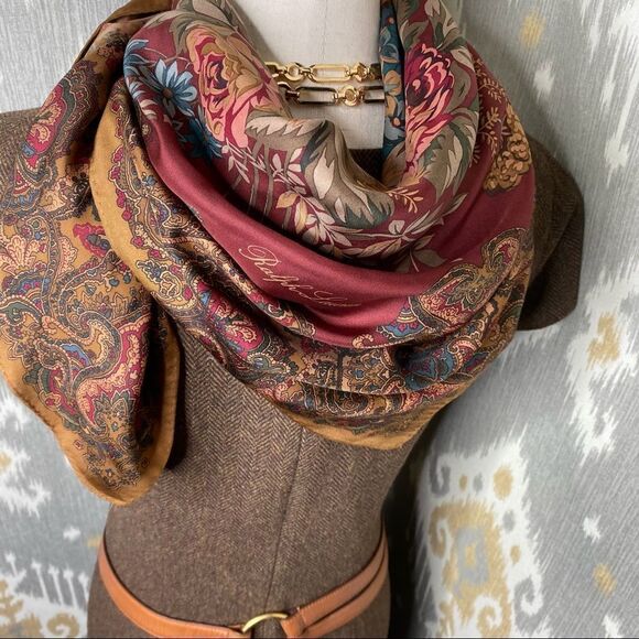 Ralph Lauren Brown Herringbone Lambswool Tweed Cap Sleeve Sheath Midi Dress - Picture 8 of 16